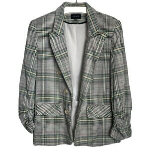 1. State Checkered Blazer in Green and Gray